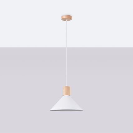 Chandelier on a string JAGA 1xE27/15W/230V d. 30 cm white