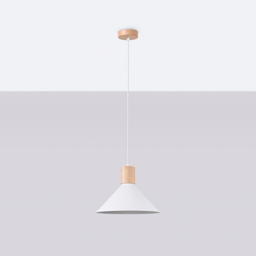 Chandelier on a string JAGA 1xE27/15W/230V d. 30 cm white
