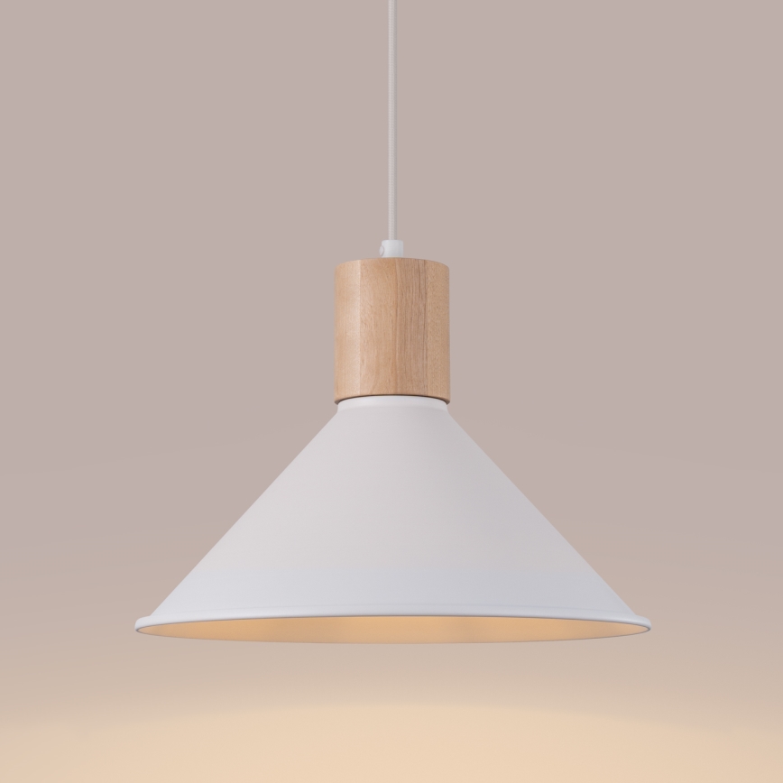 Chandelier on a string JAGA 1xE27/15W/230V d. 30 cm white