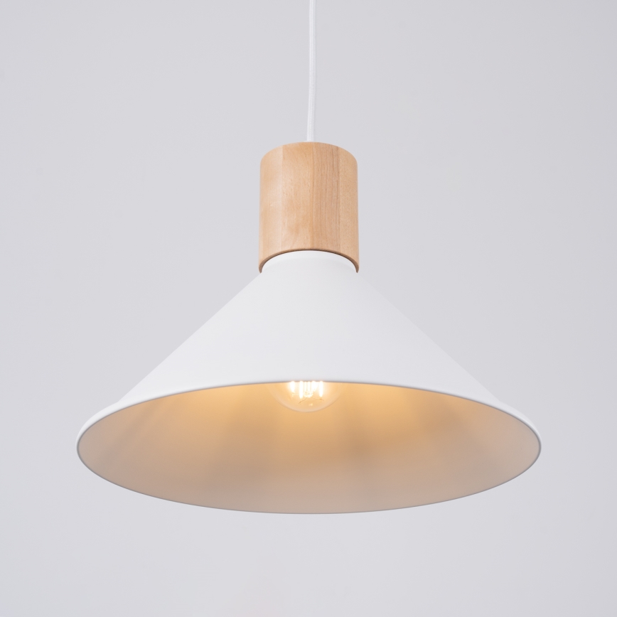 Chandelier on a string JAGA 1xE27/15W/230V d. 30 cm white