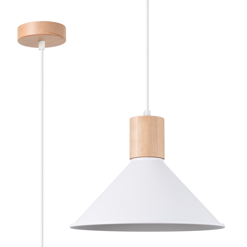 Chandelier on a string JAGA 1xE27/15W/230V d. 30 cm white