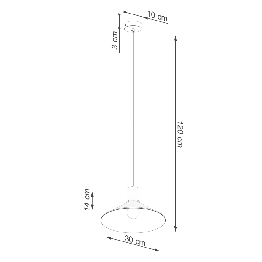 Chandelier on a string JAGA 1xE27/15W/230V d. 30 cm white