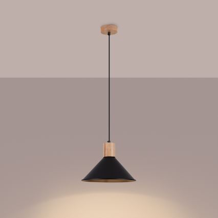 Chandelier on a string JAGA 1xE27/15W/230V d. 30 cm black