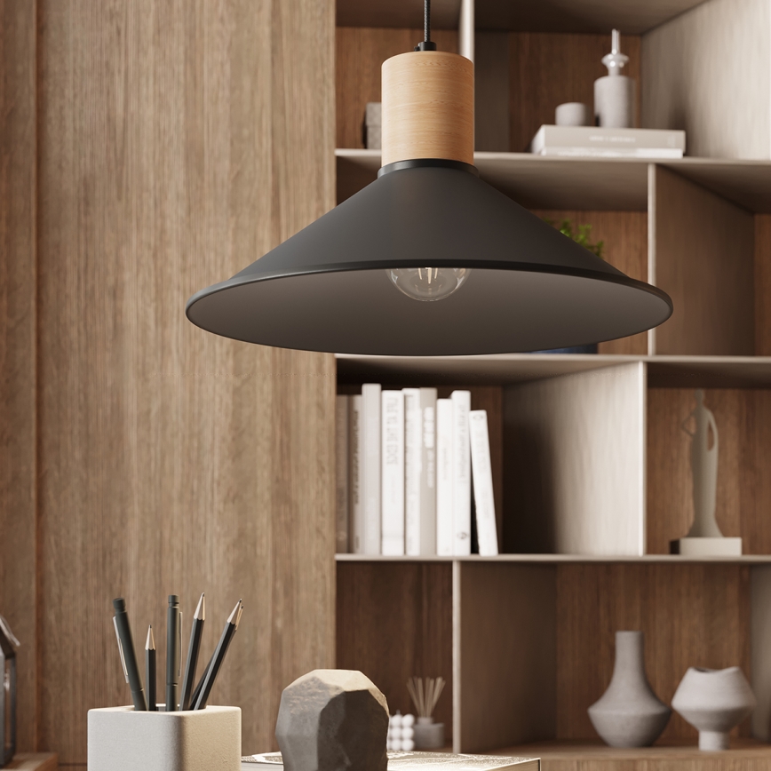 Chandelier on a string JAGA 1xE27/15W/230V d. 30 cm black