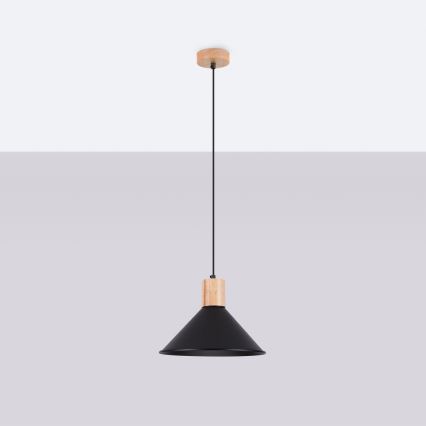 Chandelier on a string JAGA 1xE27/15W/230V d. 30 cm black
