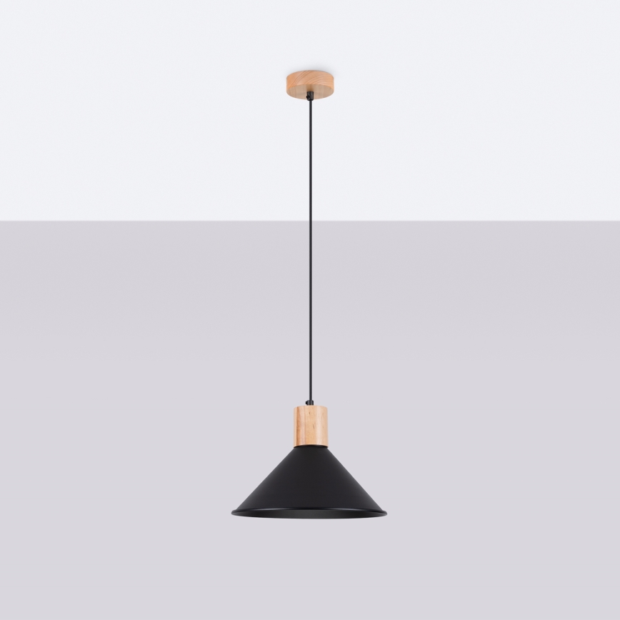 Chandelier on a string JAGA 1xE27/15W/230V d. 30 cm black