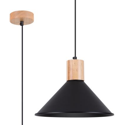 Chandelier on a string JAGA 1xE27/15W/230V d. 30 cm black