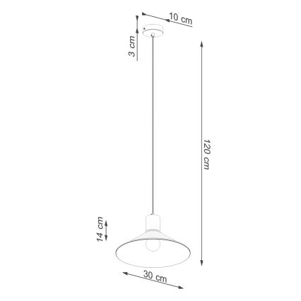 Chandelier on a string JAGA 1xE27/15W/230V d. 30 cm black