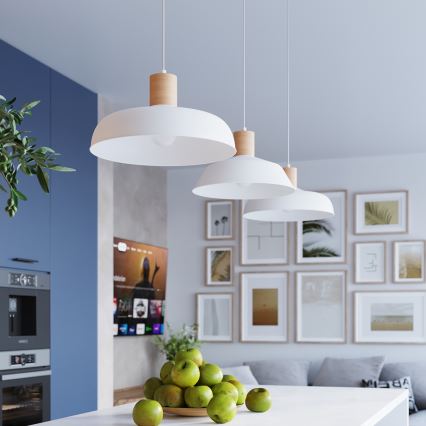 Chandelier on a string FANO 1xE27/15W/230V d. 34 cm white