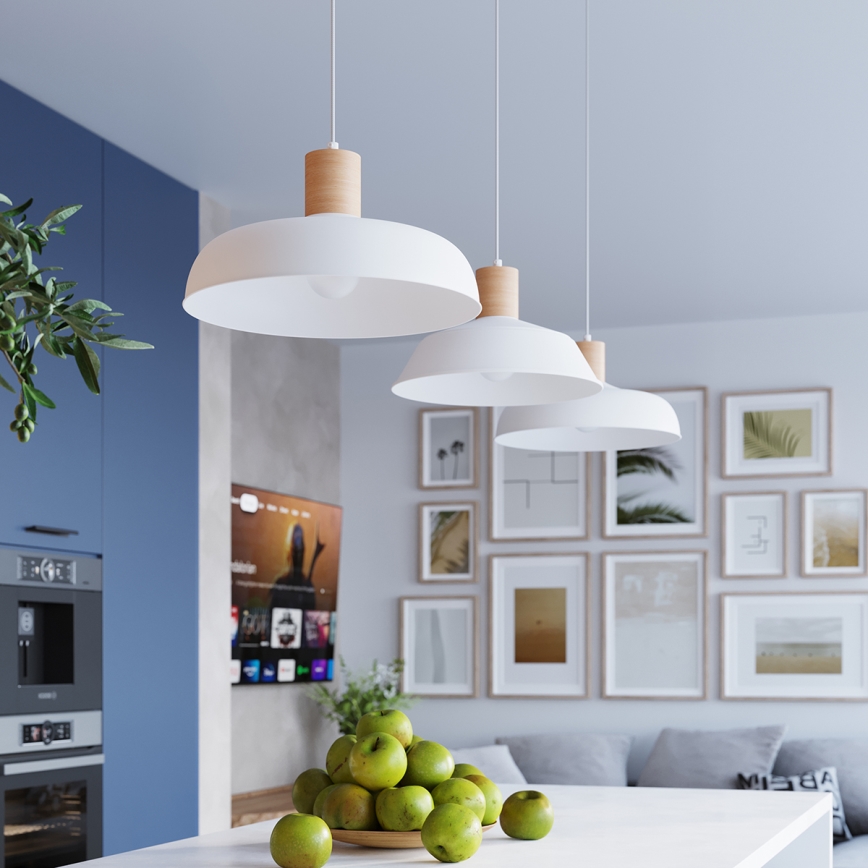 Chandelier on a string FANO 1xE27/15W/230V d. 34 cm white