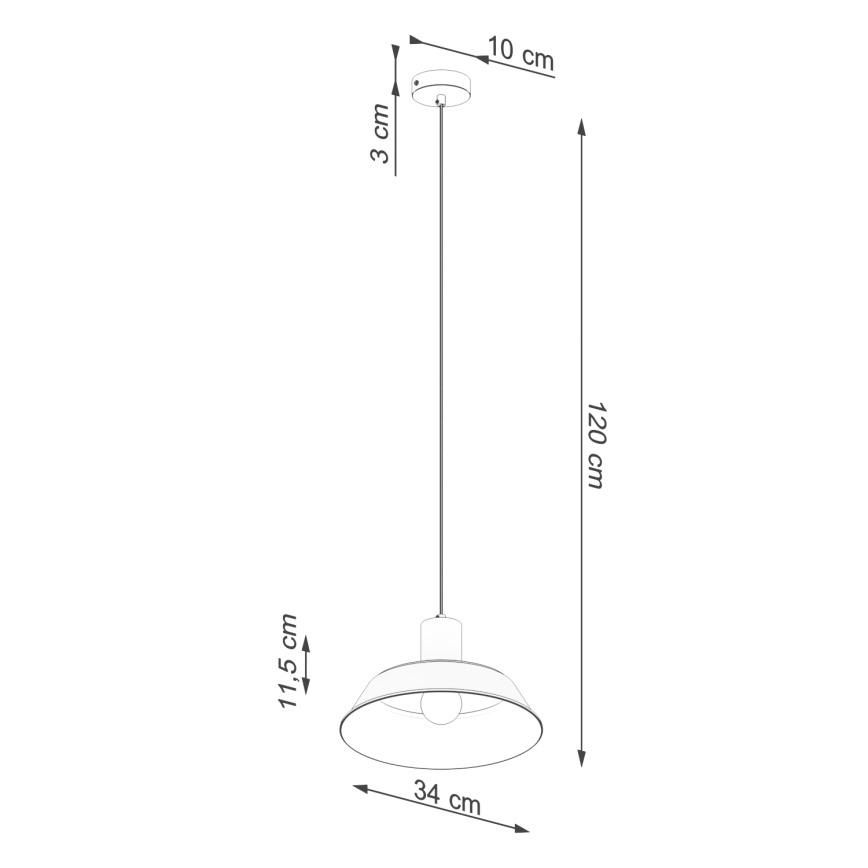 Chandelier on a string FANO 1xE27/15W/230V d. 34 cm white