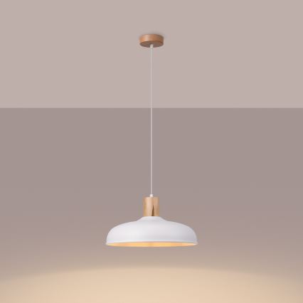 Chandelier on a string INDY 1xE27/15W/230V d. 38 cm white