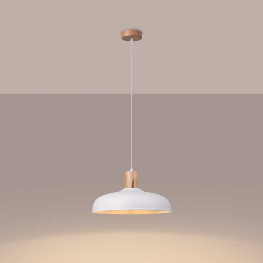 Chandelier on a string INDY 1xE27/15W/230V d. 38 cm white