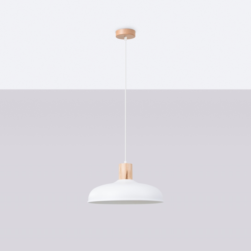 Chandelier on a string INDY 1xE27/15W/230V d. 38 cm white