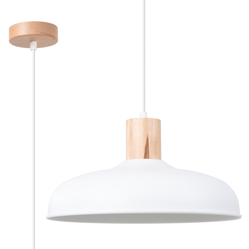 Chandelier on a string INDY 1xE27/15W/230V d. 38 cm white