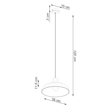 Chandelier on a string INDY 1xE27/15W/230V d. 38 cm white