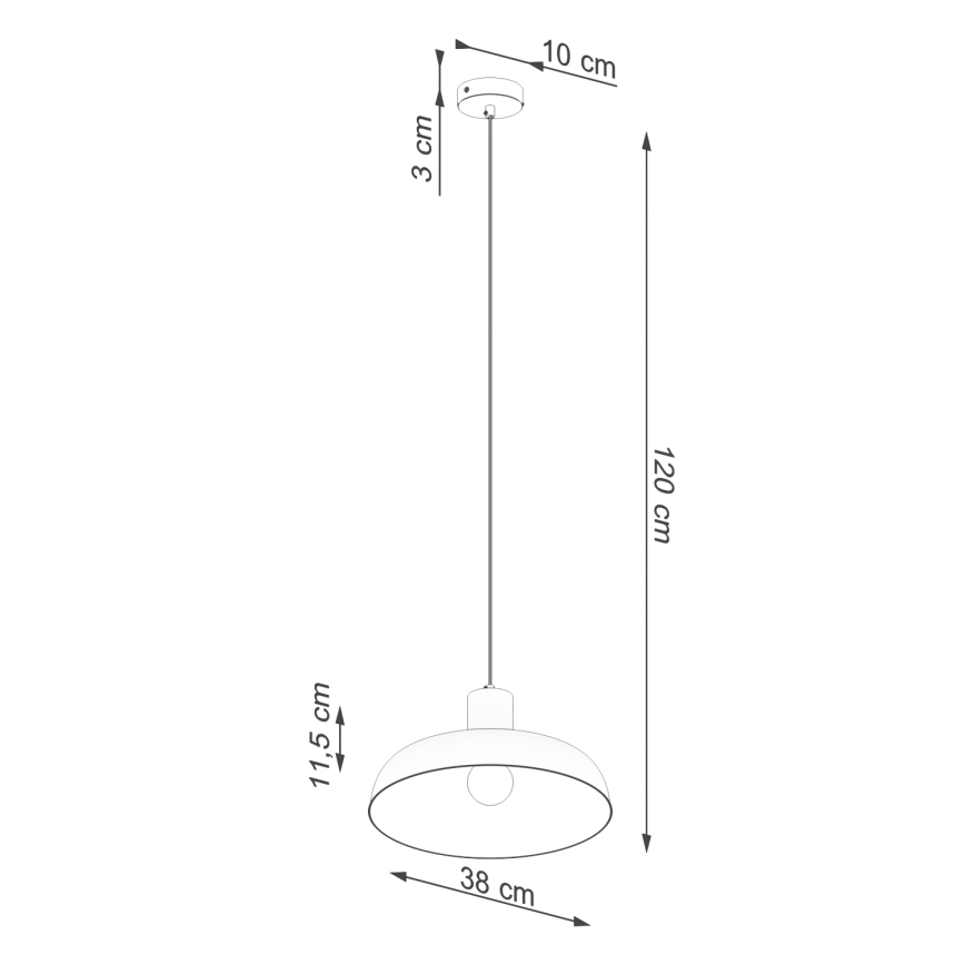 Chandelier on a string INDY 1xE27/15W/230V d. 38 cm white