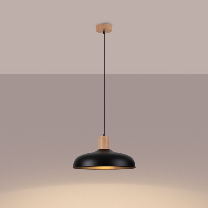 Chandelier on a string INDY 1xE27/15W/230V d. 38 cm black