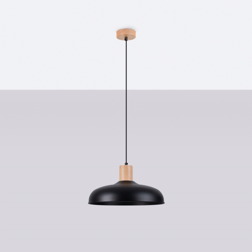 Chandelier on a string INDY 1xE27/15W/230V d. 38 cm black