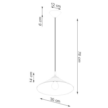 Chandelier on a string ZUMA 1xE27/15W/230V d. 30 cm white