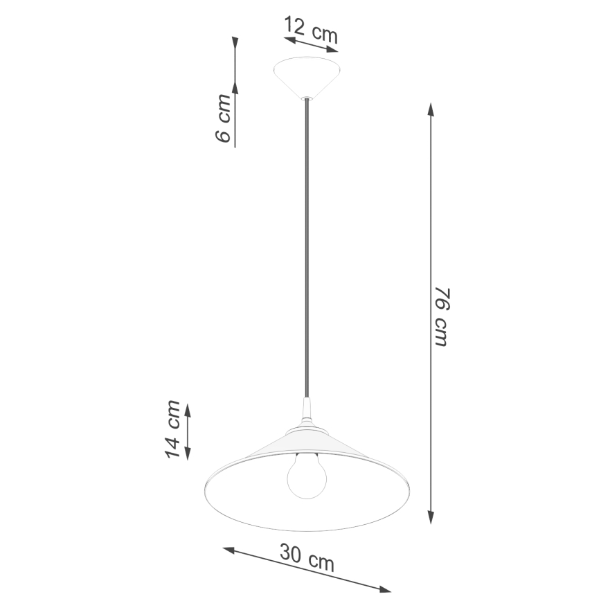 Chandelier on a string ZUMA 1xE27/15W/230V d. 30 cm white