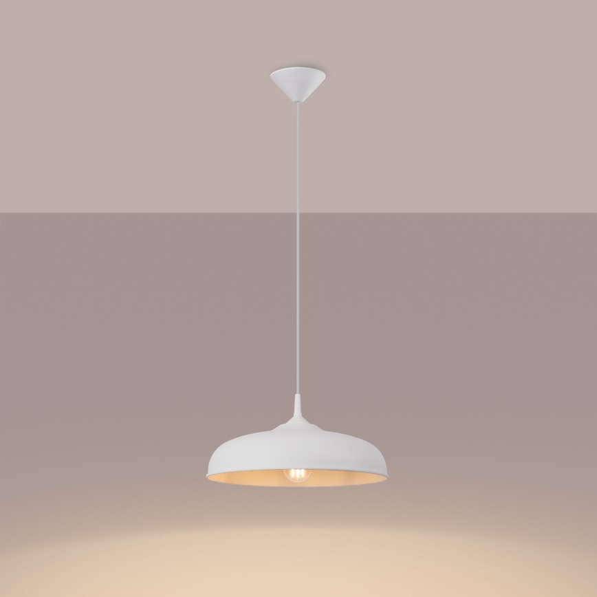 Chandelier on a string GINA 1xE27/15W/230V d. 38 cm white