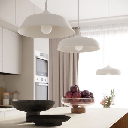 Chandelier on a string GINA 1xE27/15W/230V d. 38 cm white
