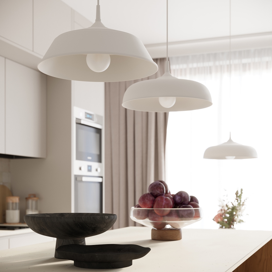 Chandelier on a string GINA 1xE27/15W/230V d. 38 cm white