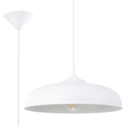 Chandelier on a string GINA 1xE27/15W/230V d. 38 cm white