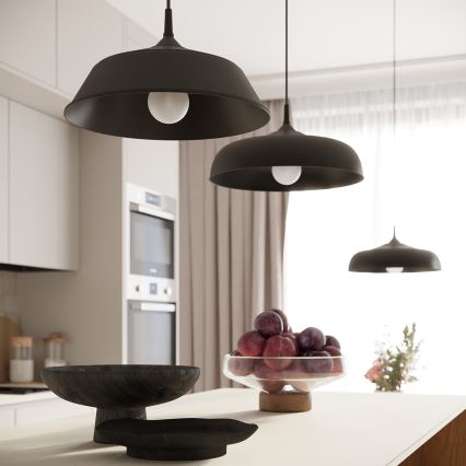Chandelier on a string GINA 1xE27/15W/230V d. 38 cm black