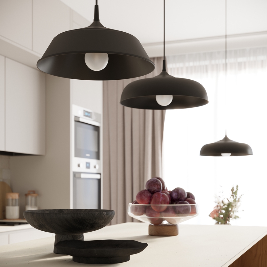 Chandelier on a string GINA 1xE27/15W/230V d. 38 cm black
