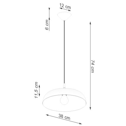 Chandelier on a string GINA 1xE27/15W/230V d. 38 cm black