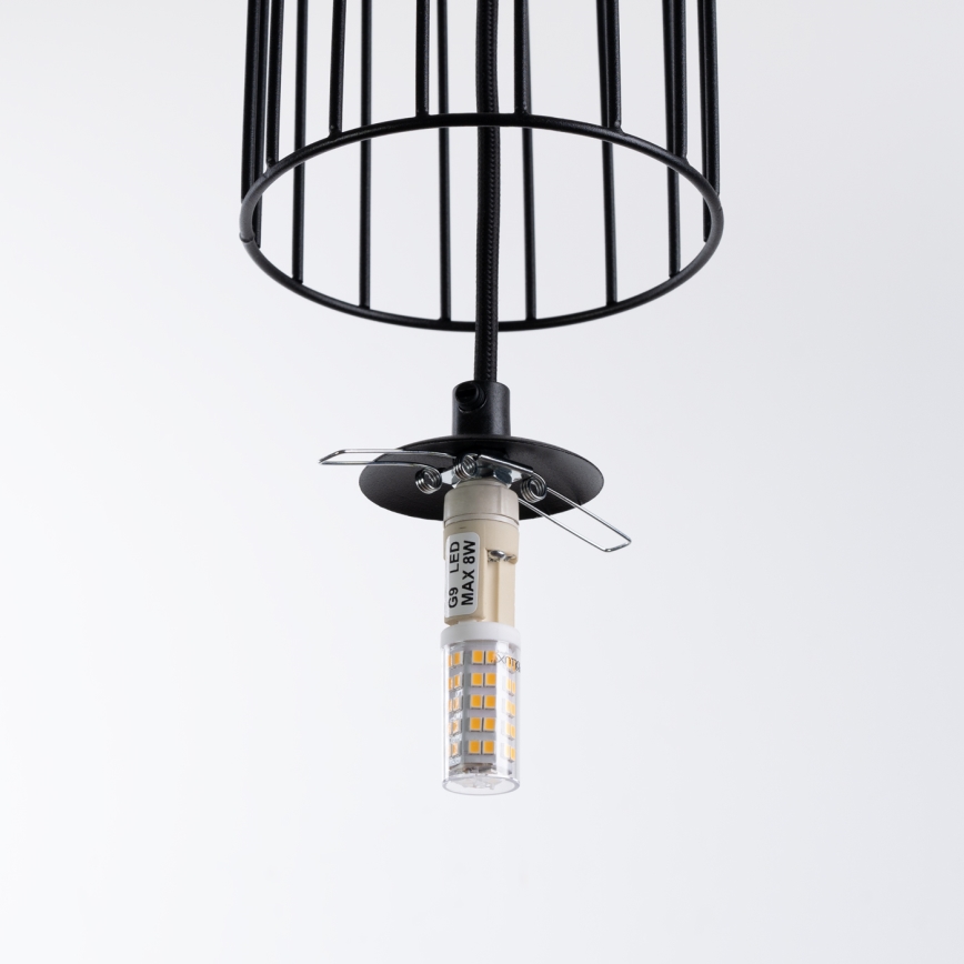 Chandelier on a string BRINA 1xG9/8W/230V black