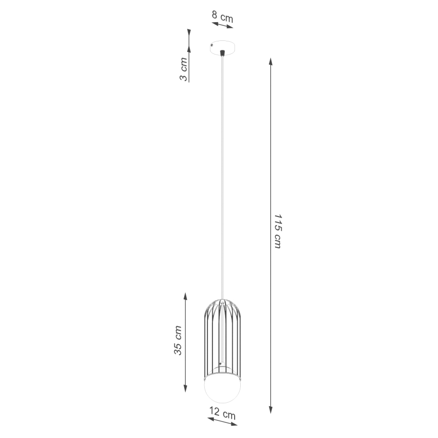 Chandelier on a string BRINA 1xG9/8W/230V black