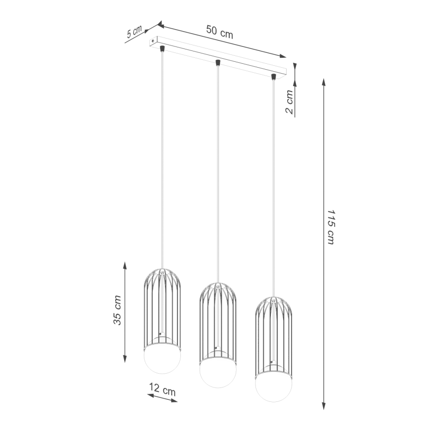 Chandelier on a string BRINA 3xG9/8W/230V white