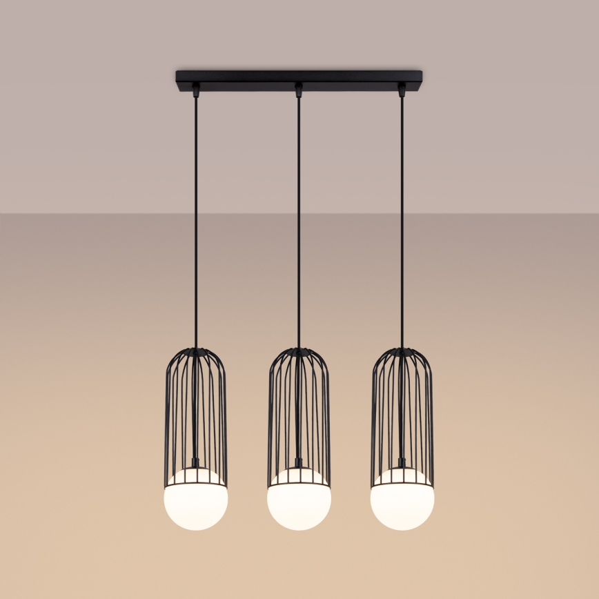Chandelier on a string BRINA 3xG9/8W/230V black