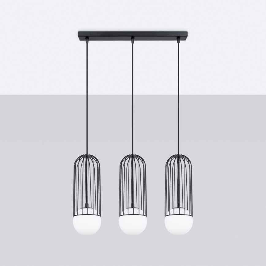 Chandelier on a string BRINA 3xG9/8W/230V black