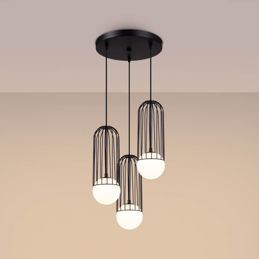 Chandelier on a string BRINA 3xG9/8W/230V black