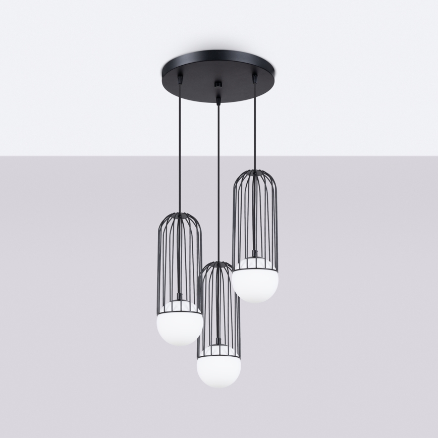 Chandelier on a string BRINA 3xG9/8W/230V black