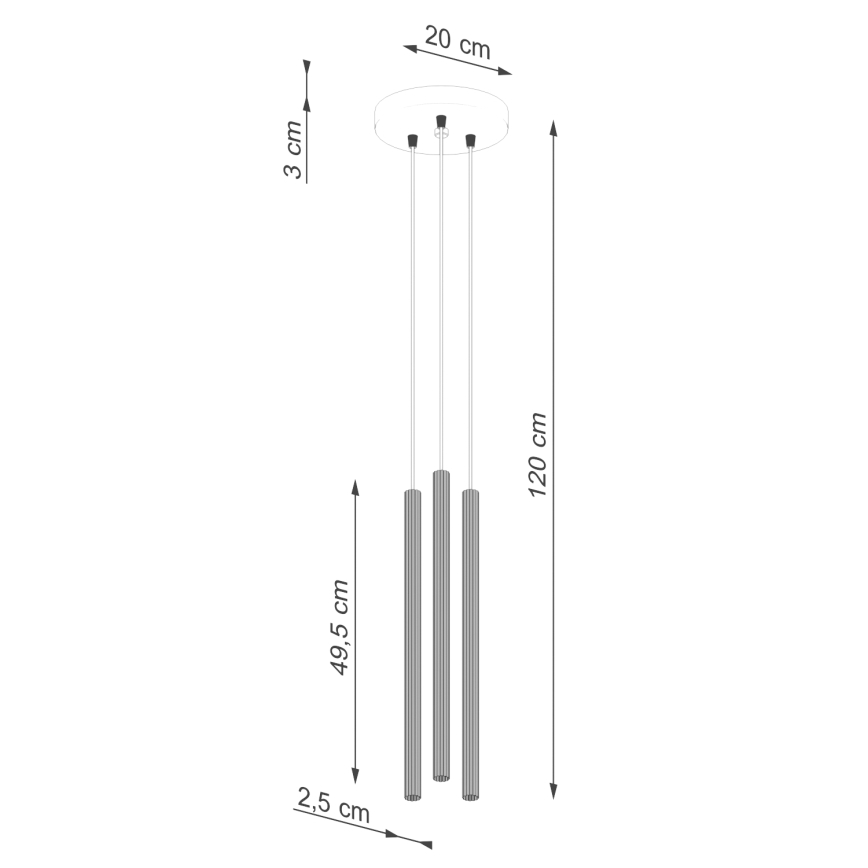 Chandelier on a string ARCHE 3xG9/8W/230V gold