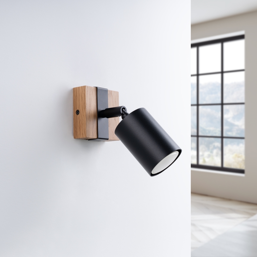 Wall spotlight FAGER 1xGU10/10W/230V black