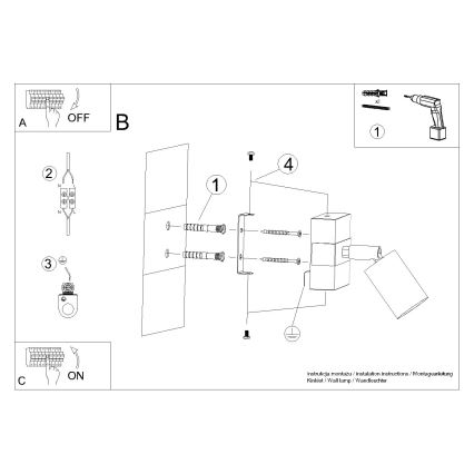 Wall spotlight FAGER 1xGU10/10W/230V black
