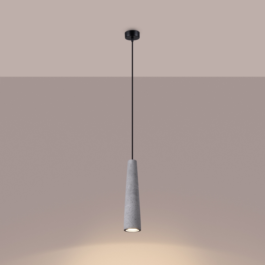 Chandelier on a string ELECTRA 1xGU10/10W/230V concrete/grey