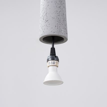 Chandelier on a string ELECTRA 1xGU10/10W/230V concrete/grey