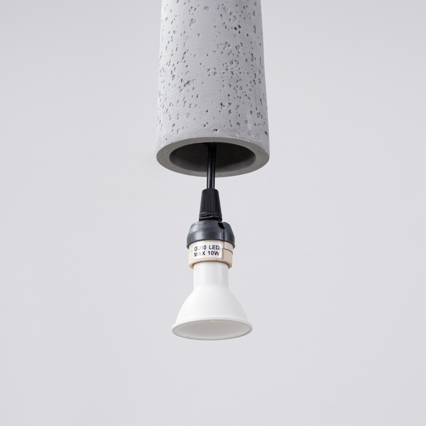 Chandelier on a string ELECTRA 1xGU10/10W/230V concrete/grey