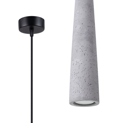 Chandelier on a string ELECTRA 1xGU10/10W/230V concrete/grey