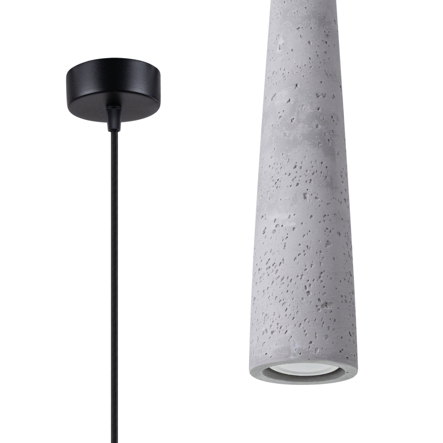 Chandelier on a string ELECTRA 1xGU10/10W/230V concrete/grey