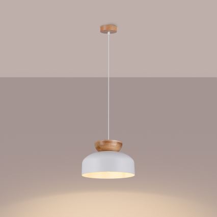 Chandelier on a string MARION 1xE27/15W/230V d. 29,5 cm white