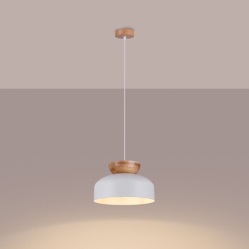 Chandelier on a string MARION 1xE27/15W/230V d. 29,5 cm white