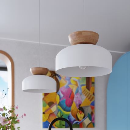 Chandelier on a string MARION 1xE27/15W/230V d. 29,5 cm white